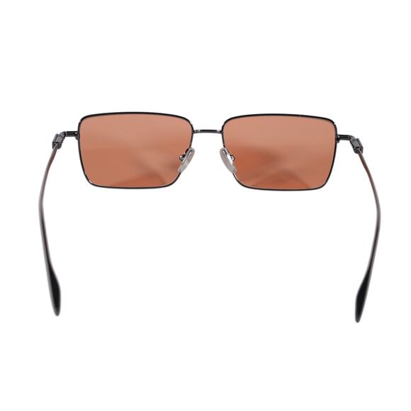 Salvatore Ferragamo Rectangle Metal Sunglasses - Gunmetal Grey / Orange - NWT - Picture 8 of 9